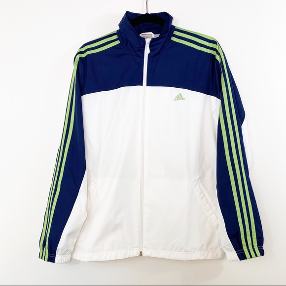 green and white adidas track jacket